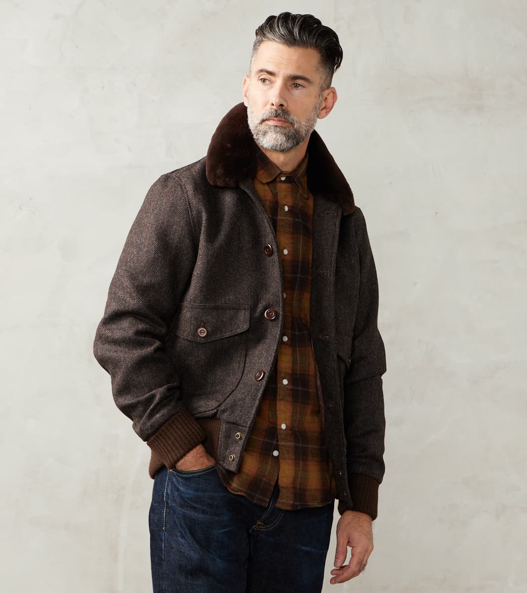 Winston Jacket - Fox Brothers® Tweed - Rosewood Brown Herringbone