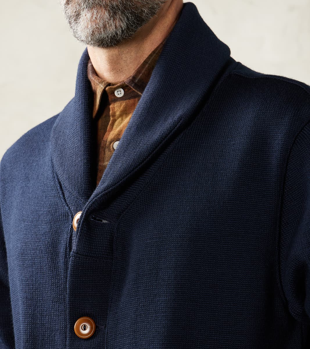 Belted Shawl Coat - Navy