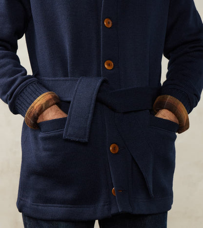 Belted Shawl Coat - Navy