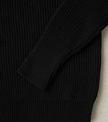 Navy Half Zip Sweater - Black