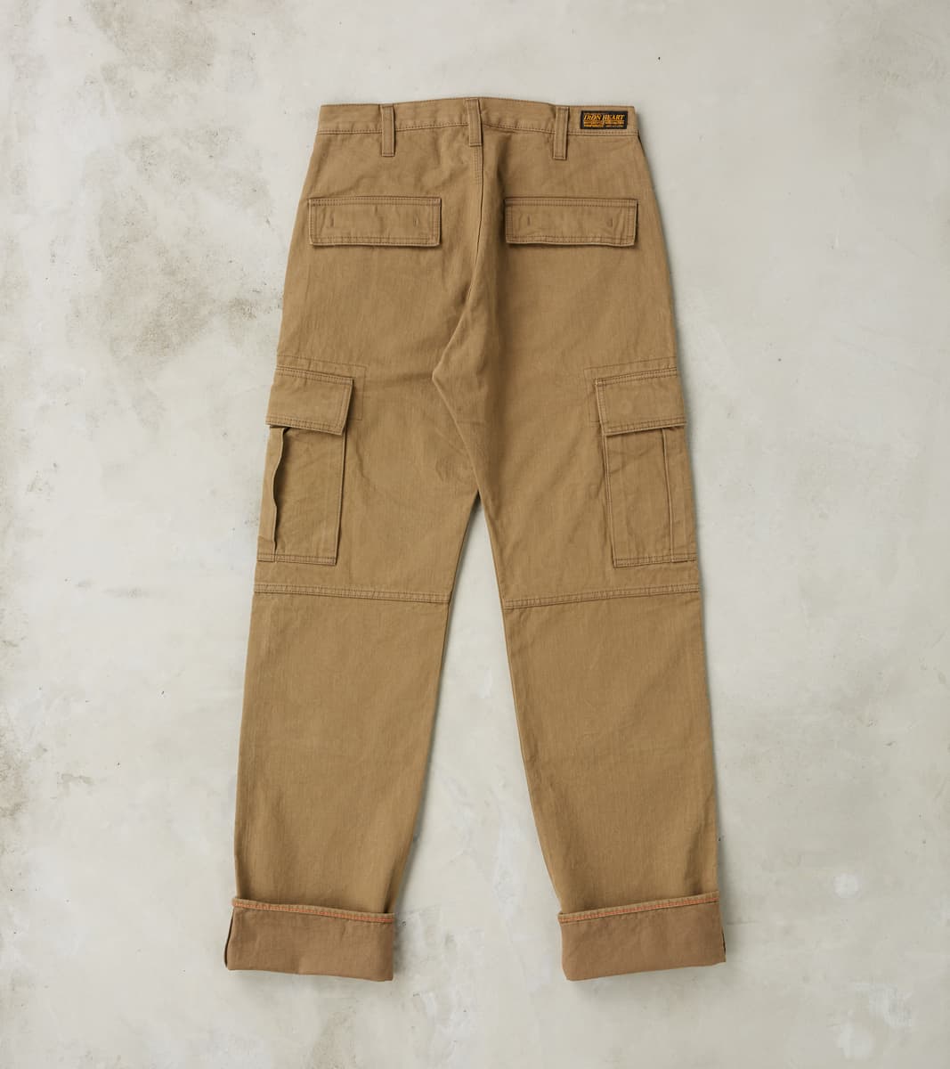 Khaki Twill Pocket Detail High Waist Cargo Pants