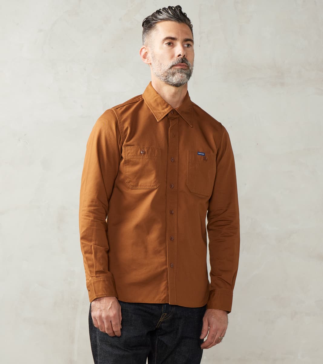 Iron Heart 329-BRN - Work Shirt - 7oz Chino Twill Brown – Division