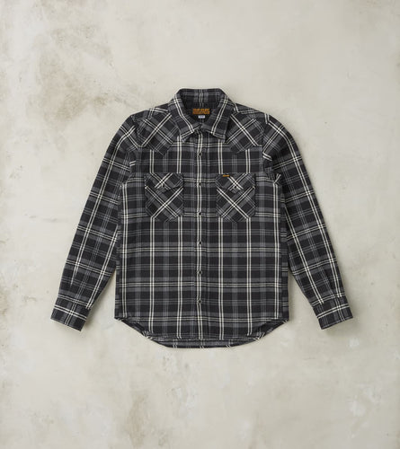 Iron Heart 335-BLK - Western - 13oz Ultra Heavy Flannel Herringbone Check  Black – Division Road, Inc.