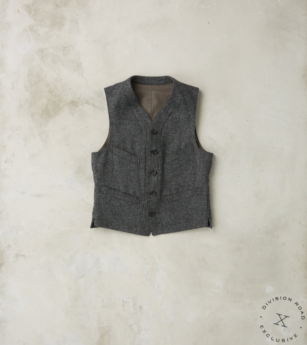 English Dress Hunt Vest - Fox Brothers® Grey Flannel Tweed Twill