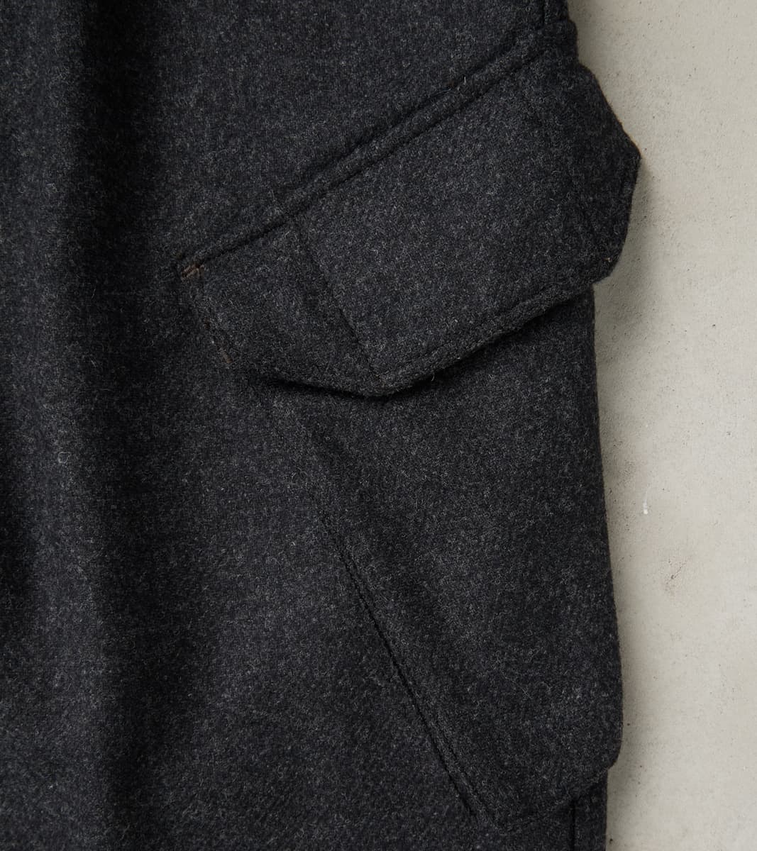 Division Road MotivMfg X DR Swiss Army Cargo Trousers - Abraham Moon® Coal Merino Twill