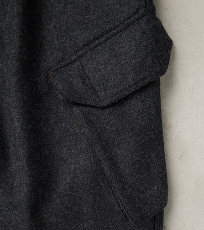 Division Road MotivMfg X DR Swiss Army Cargo Trousers - Abraham Moon® Coal Merino Twill