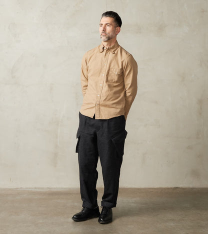 Division Road MotivMfg X DR Swiss Army Cargo Trousers - Abraham Moon® Coal Merino Twill