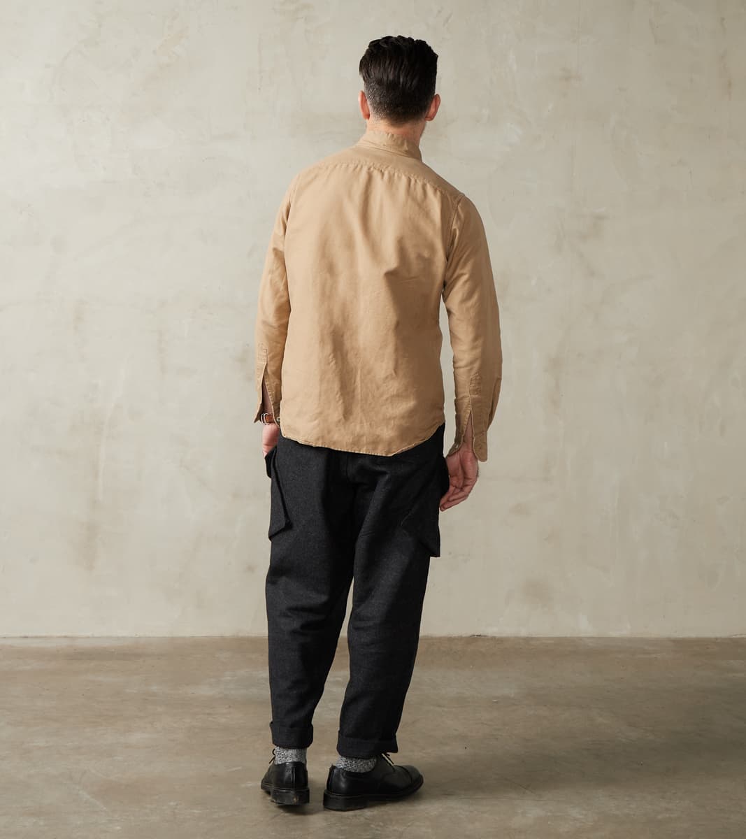 Division Road MotivMfg X DR Swiss Army Cargo Trousers - Abraham Moon® Coal Merino Twill