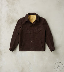Division Road MotivMfg x DR French French Rapide Jacket - Chocolate Overdyed B.Moss Moleskin
