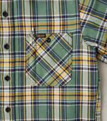 Division Road Iron Heart 343-GRN - Work Shirt - 12oz Ultra Heavy Flannel Tartan Check Green