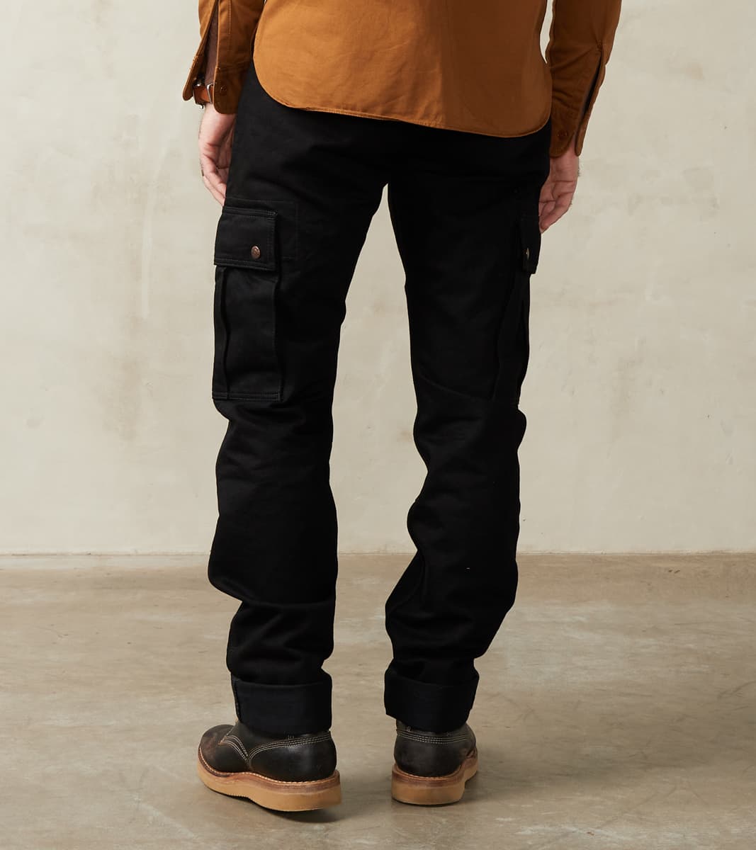 Division Road Iron Heart 502DR-BB Serviceman - Classic Tapered Cargo - 14oz Black x Black