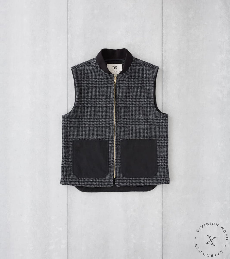 The Workers Club x Division Road TWCXDR Utility Gilet - Lovat® Charcoal Glen Plaid
